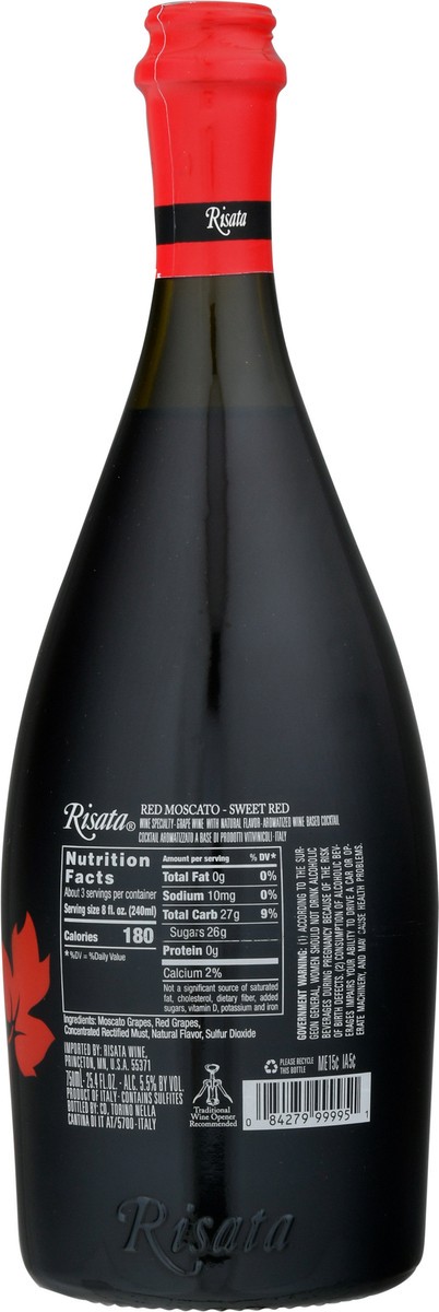 slide 6 of 9, Risata Red Moscato 25.4 fl oz Bottle, 25.4 fl oz