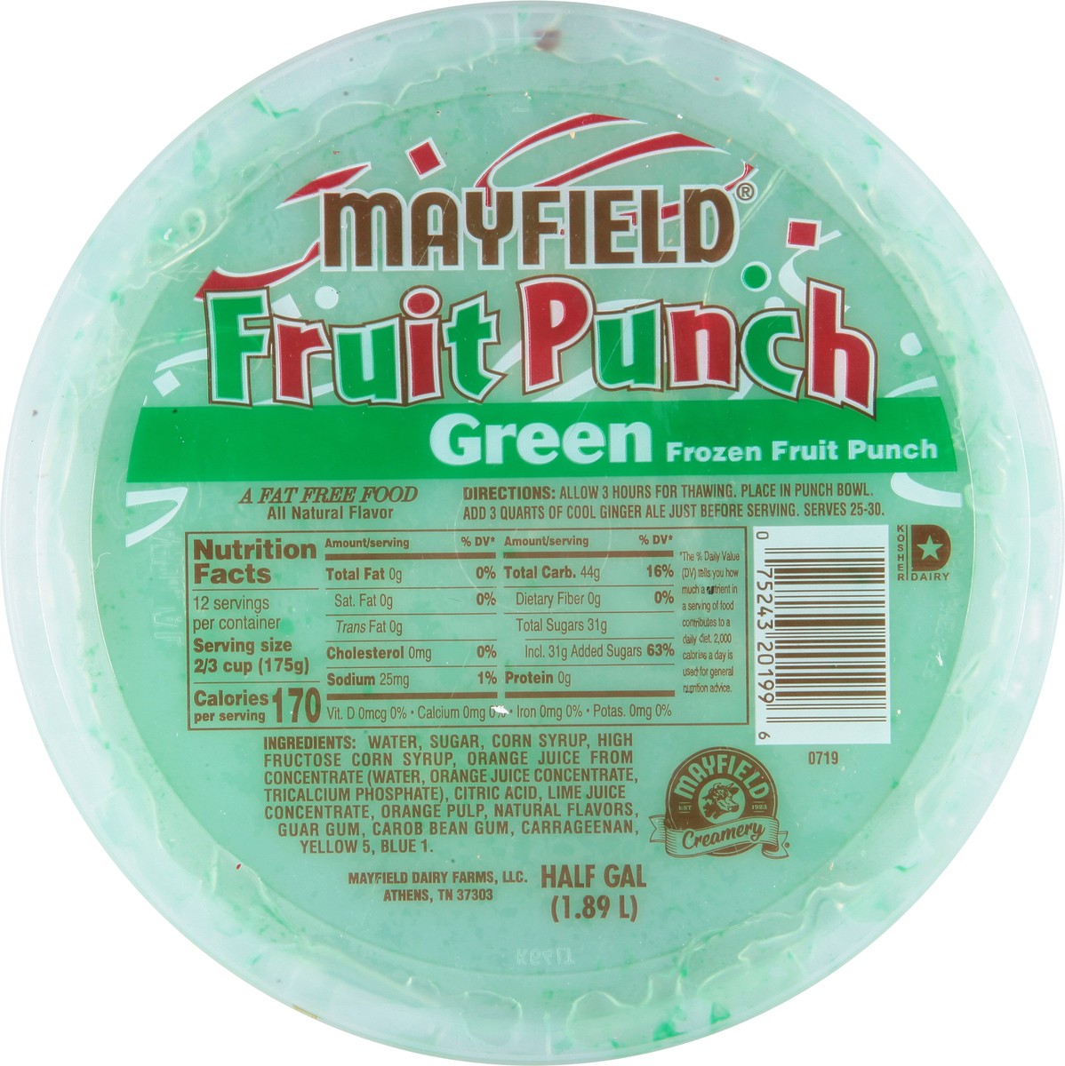 slide 5 of 11, Mayfield Green Green Frozen Fruit Punch 0.5 gal, 1/2 gal