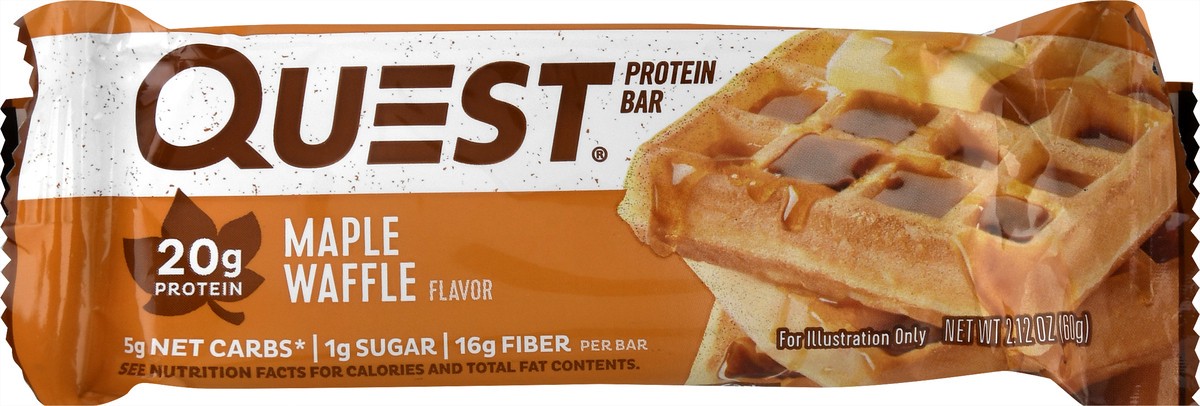 slide 1 of 9, Quest Maple Waffle Flavor Protein Bar 2.12 oz, 2.12 oz