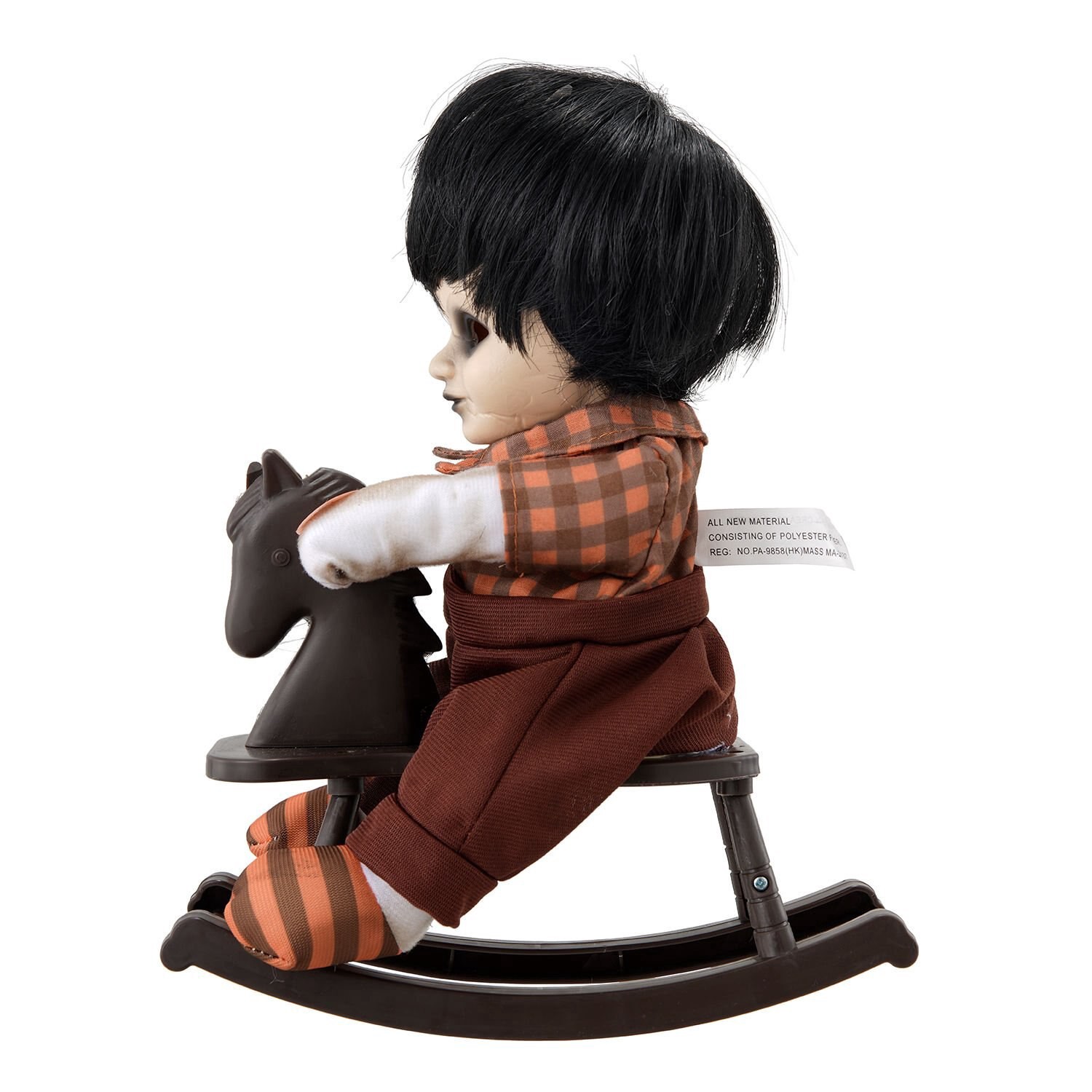 slide 5 of 5, Spooky Village Rocking Horse Doll, Assorted Characters, 9.65 In, 1 ct