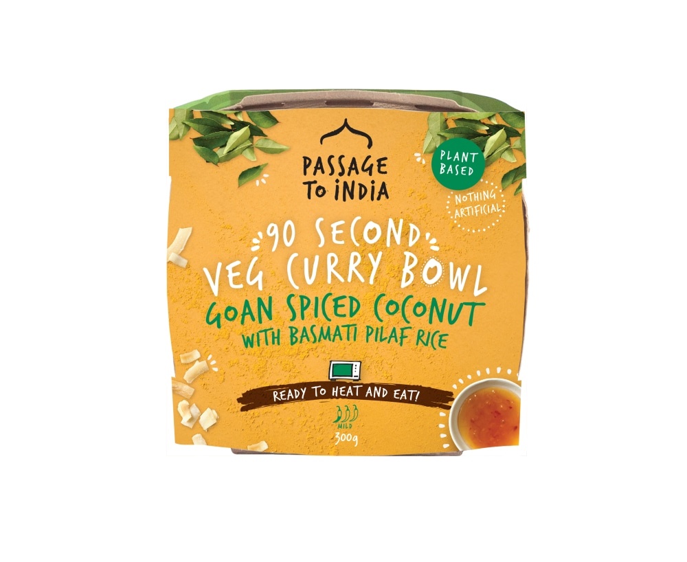 slide 1 of 1, Passage to India 90 Second Goan Spiced Coconut Veg Curry Bowl, 10.58 oz