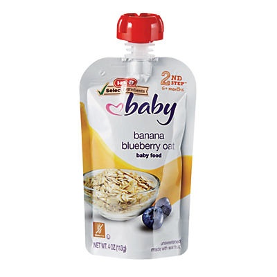 slide 1 of 1, H-E-B Baby Banana Blueberry Oat, 4 oz