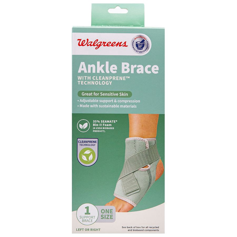 slide 1 of 4, Walgreens Cleanprene Ankle Brace One Size, 1 ct