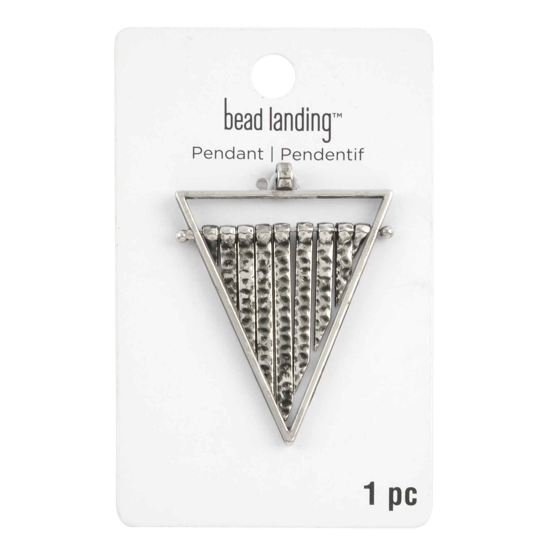 slide 3 of 3, Rhodium Triangle Fringe Pendant By Bead Landing, 39 mm  pendant size