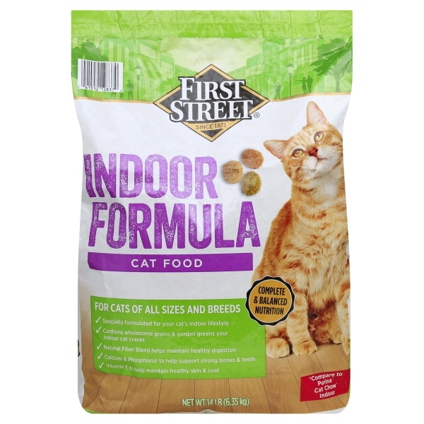 slide 1 of 1, First Street Indoor Formula Cat Food, 14 lb