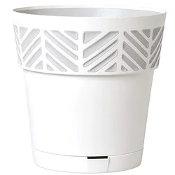 Marshall Pottery Deroma Mosaic Planter White/Gray 5.9 in