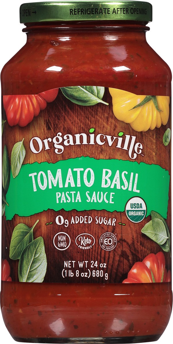 slide 4 of 7, Organicville Org Tomato Basil Pasta Sauce, 24 oz