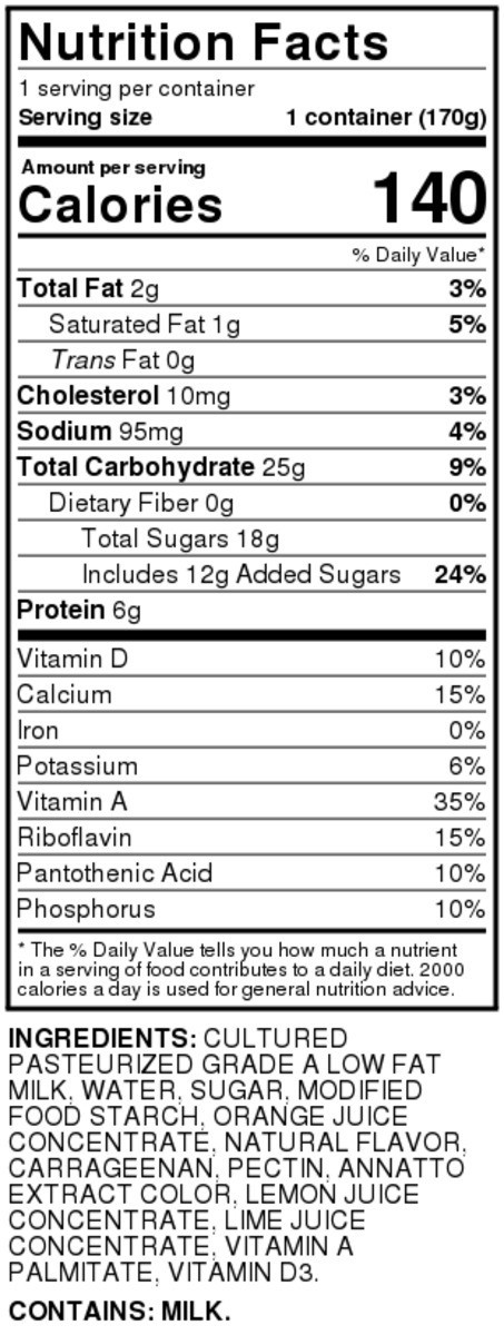 slide 4 of 9, Food Club Orange Cream Blended Lowfat Yogurt, 6 oz