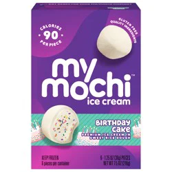 My/Mo Mochi Birthday Cake Ice Cream - 6 x 1.25 oz Pieces