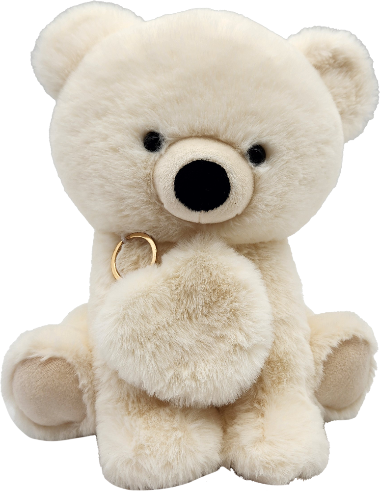 slide 1 of 2, Holiday Home 10-Inch Plush Bear with Keychain - Cream, 1 ct
