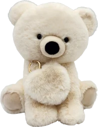 Holiday Home 10-Inch Plush Bear with Keychain - Cream