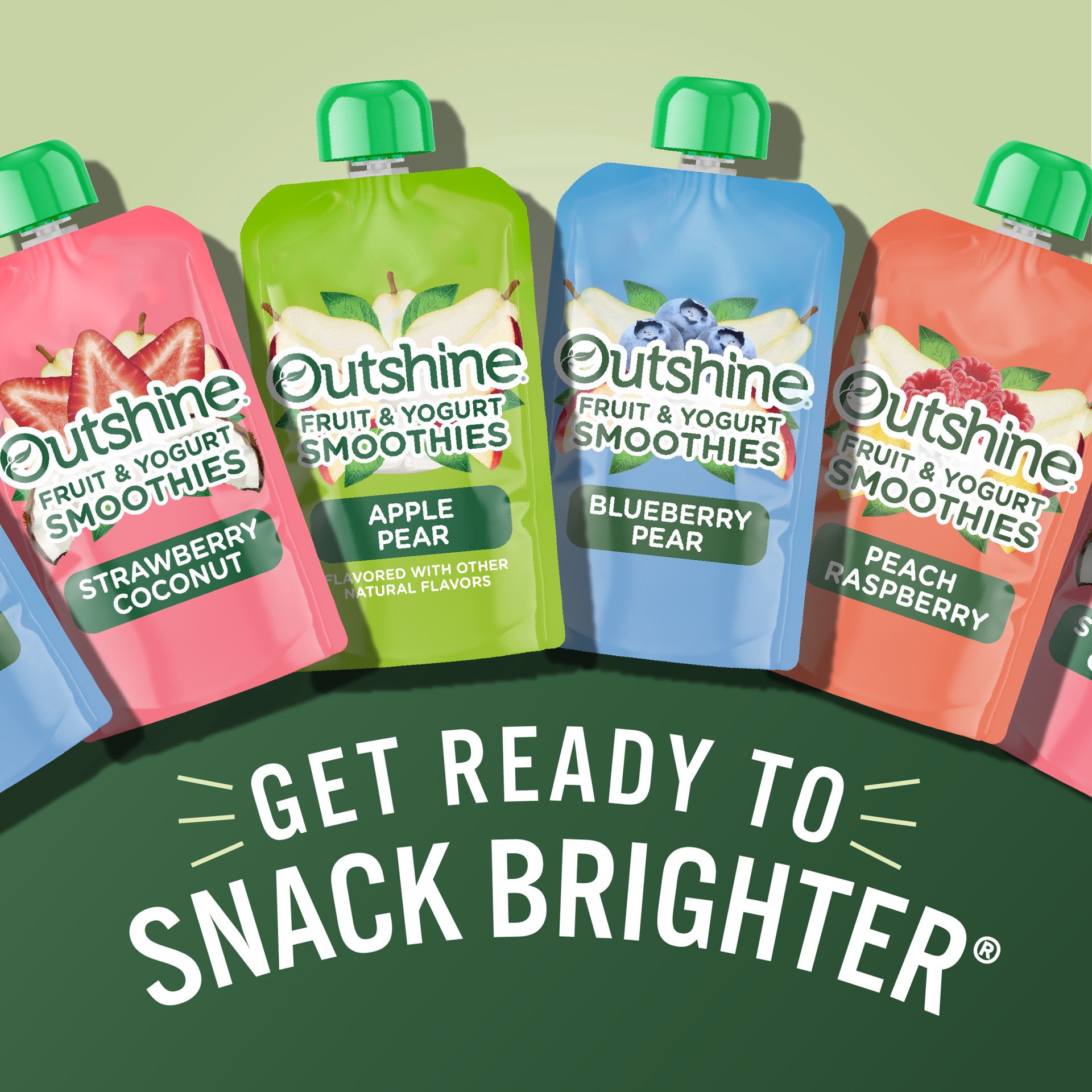 slide 2 of 7, Outshine Fruit & Yogurt Smoothie Apple Pear Natural Flavored, 4-Pack of 3.5oz Fruit & Yogurt Pouches, 14 oz