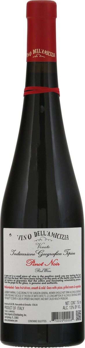 slide 2 of 9, Vino Dell Amicizia Veneto Indicaxione Geografica Tipica Pinot Noir 750 ml, 750 ml