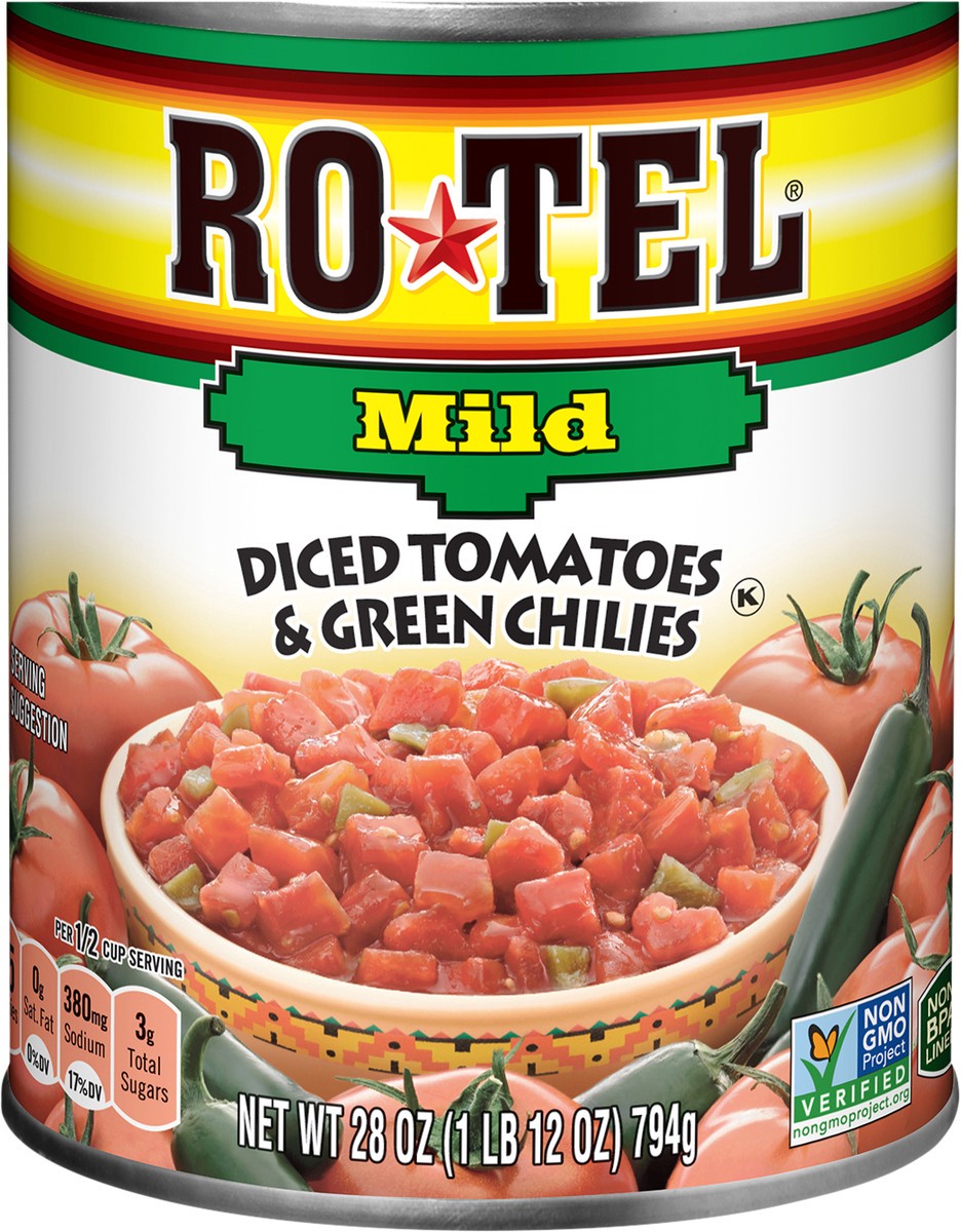 slide 2 of 2, Rotel Mild Diced Tomatoes & Green Chilies 28 oz, 28 oz