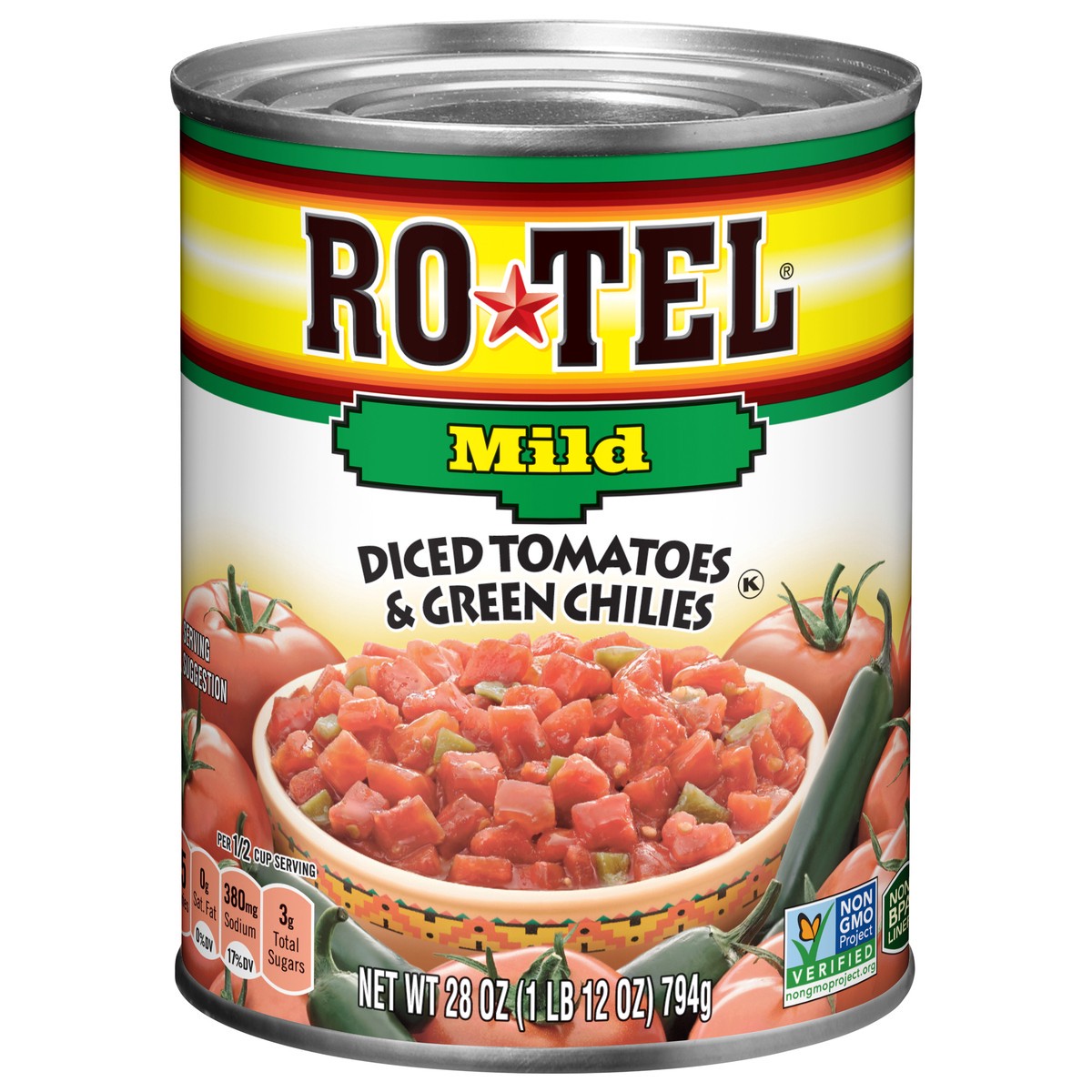 slide 1 of 2, Rotel Mild Diced Tomatoes & Green Chilies 28 oz, 28 oz