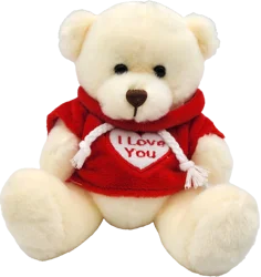 Holiday Home White Bear with Red Hoodie Plush
