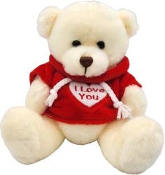 Holiday Home White Bear with Red Hoodie Plush