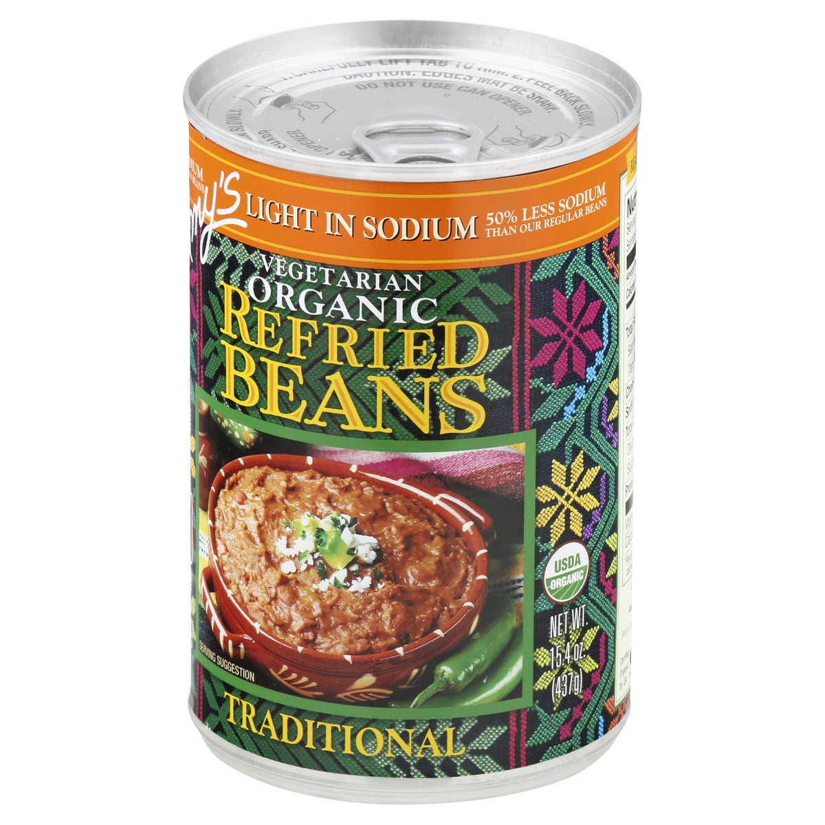 slide 2 of 9, Amy's Organic Light Sodium Vegetarian Traditional Refried Beans, 