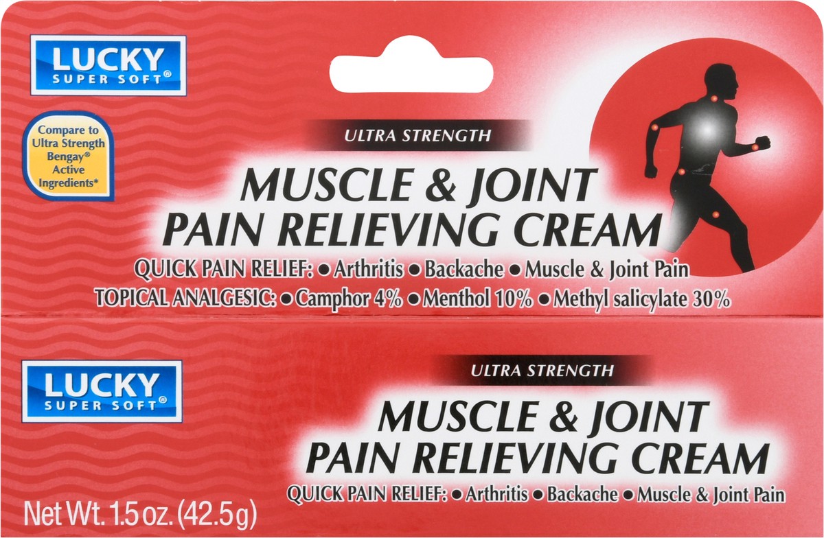 slide 3 of 13, Lucky Super Soft Ultra Strength Muscle & Joint Pain Relieving Cream 1.5 oz, 1.5 oz