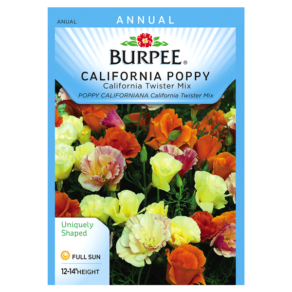 slide 1 of 1, Burpee California Poppy California Twister Mix Seeds, 1 ct