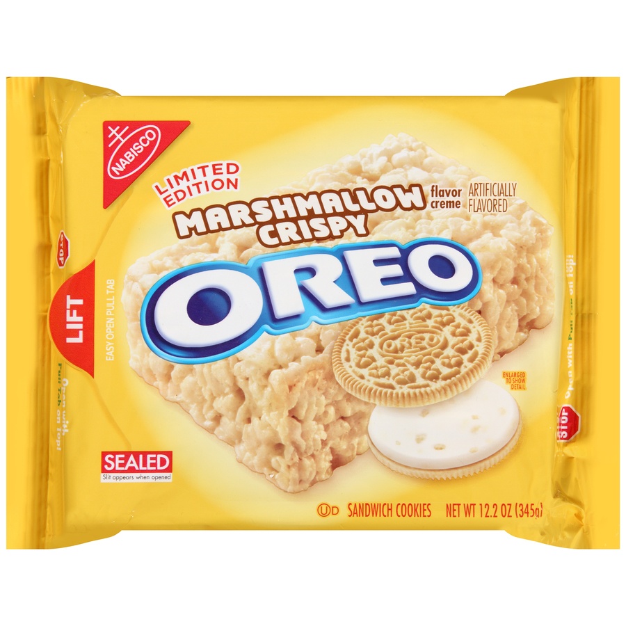 slide 1 of 6, Nabisco Limited Edition Marshmallow Crispy Creme Oreo Sandwich Cookies, 12.2 oz