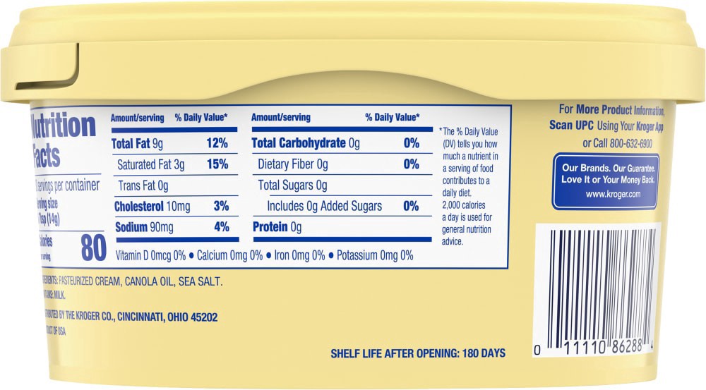 slide 5 of 5, Kroger Spreadable Butter With Canola Oil, 15 oz