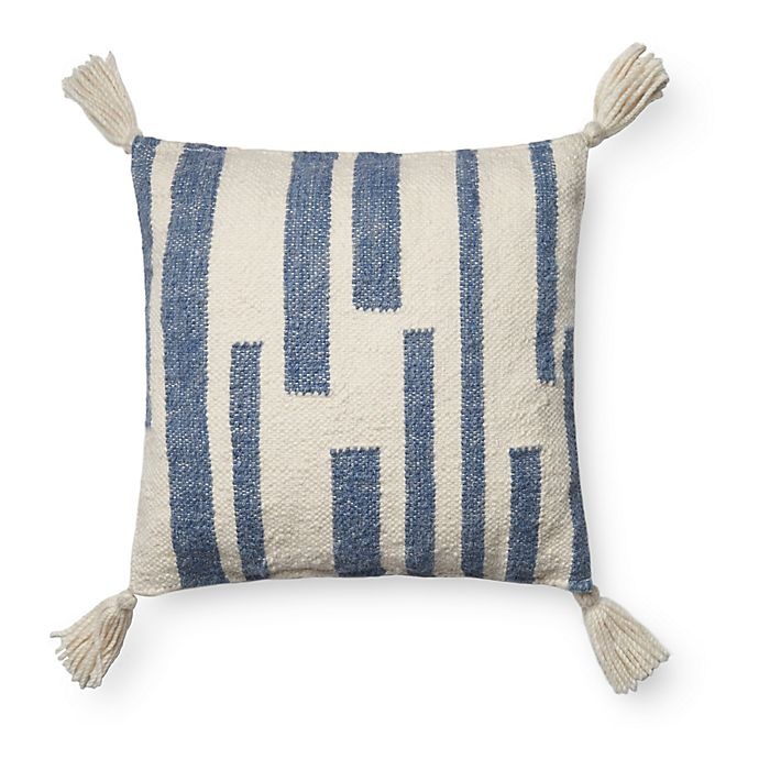 slide 1 of 1, Magnolia Home by Joanna Gaines Kaylee Square Throw Pillow - Navy/Ivory, 1 ct