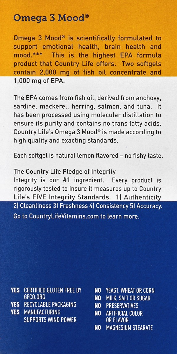 slide 3 of 5, Country Life Omega 3 Mood Softgels, 90 ct