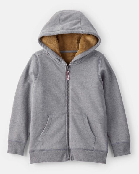 slide 1 of 3, Carter's Boys Long-Sleeve Hooded Zip-Up Jacket - Grey Grey 4, 1 ct