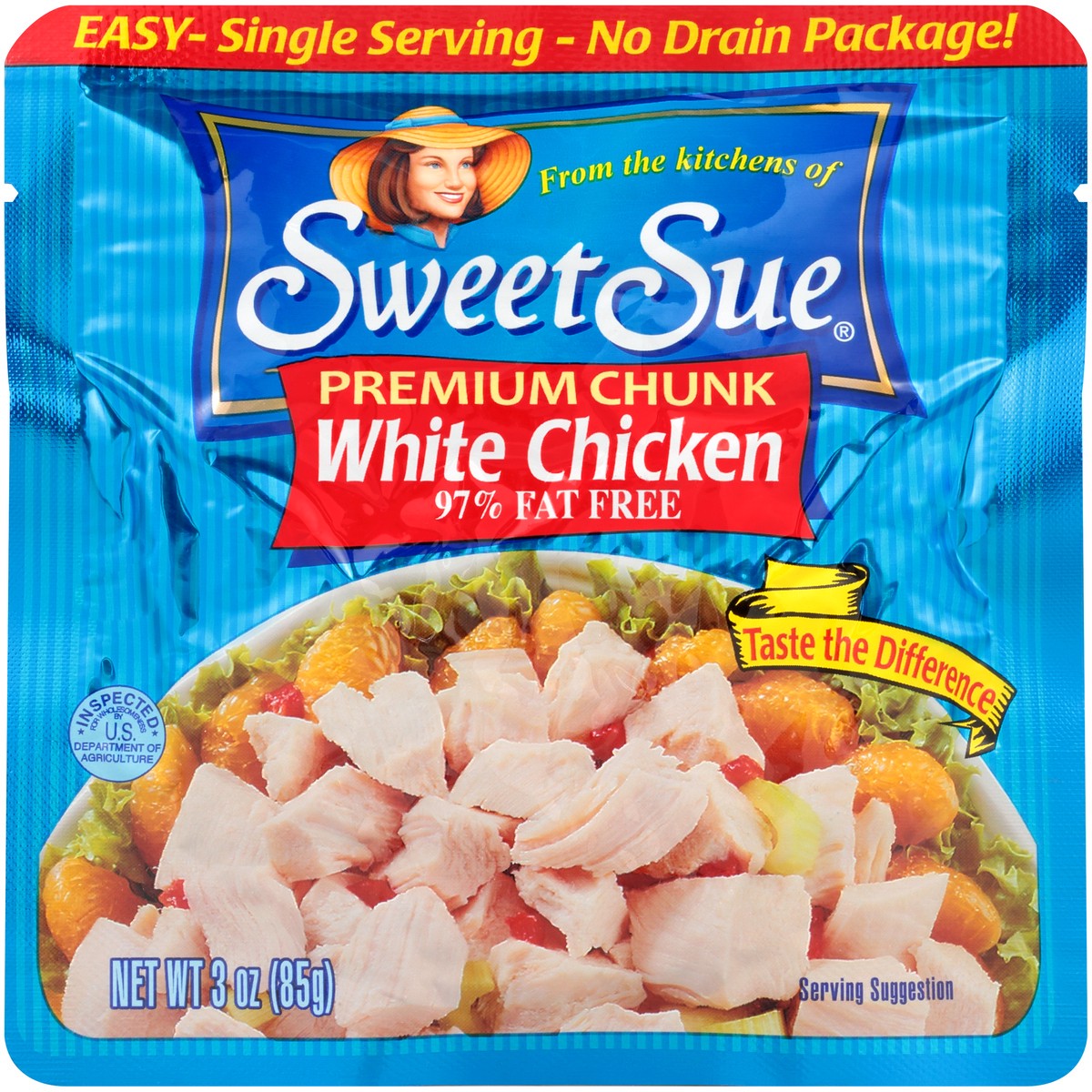 slide 10 of 11, Sweet Sue Premium Chunk White Chicken Breast 3 oz. Pouch, 3 oz