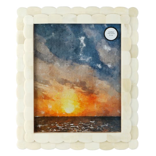 slide 1 of 3, 8" X 10" Scalloped Bone Tabletop Frame, Atelier By Studio Decor, 8 in x 10 in
