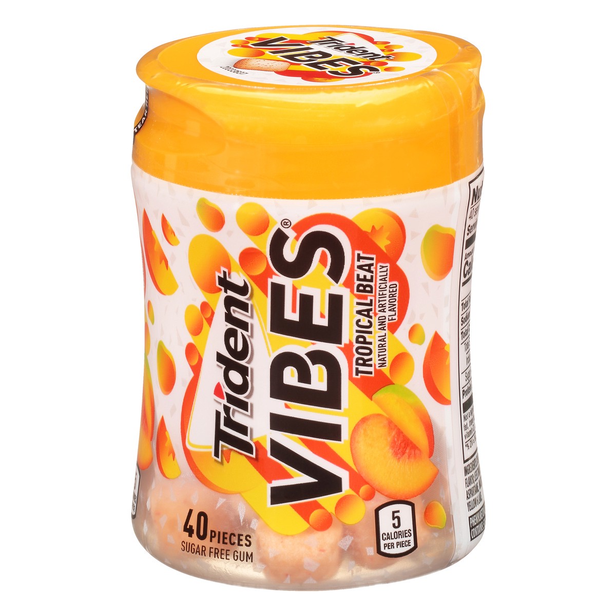 slide 1 of 6, Trident Vibes Tropical Beat Gum, 40 ct