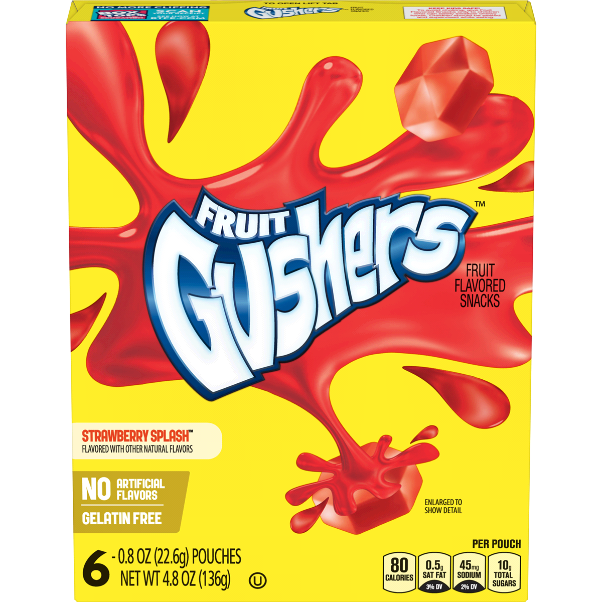 slide 1 of 10, Fruit Gushers Fruit Flavored Snacks, Strawberry Splash, 6 ct