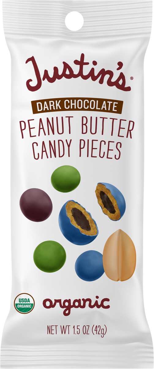 slide 7 of 11, Justin's Justin’s Organic Dark Chocolate Peanut Butter Candy Pieces, 1.5oz, 1.5 oz
