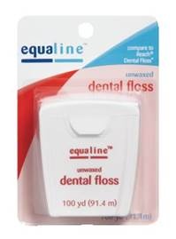 slide 1 of 1, Equaline Unwaxed Dental Floss, 100 yd