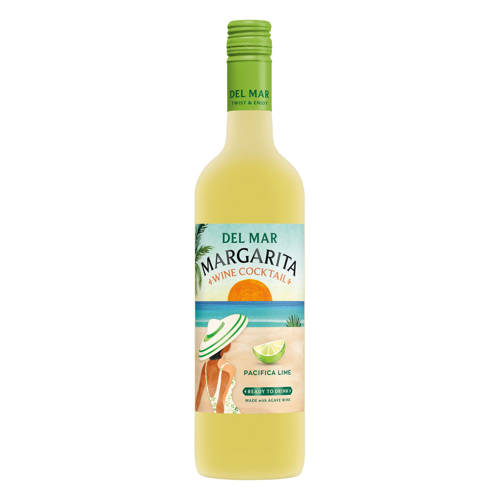slide 1 of 1, Del Mar Cocktail Co. Del Mar Pacifica Lime Margarita Wine Cocktail, 750 ml