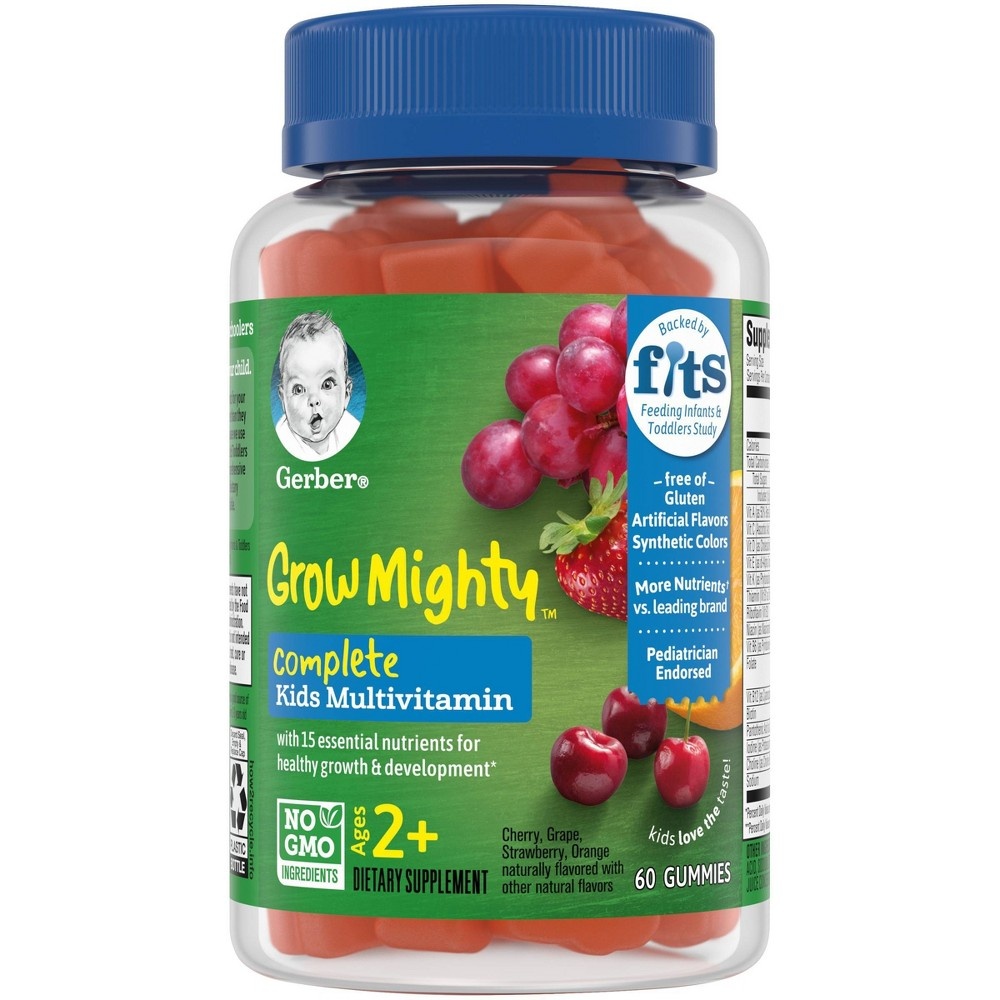 slide 3 of 8, Gerber Grow Mighty Complete Kids Multivitamin Gummies, 60 ct