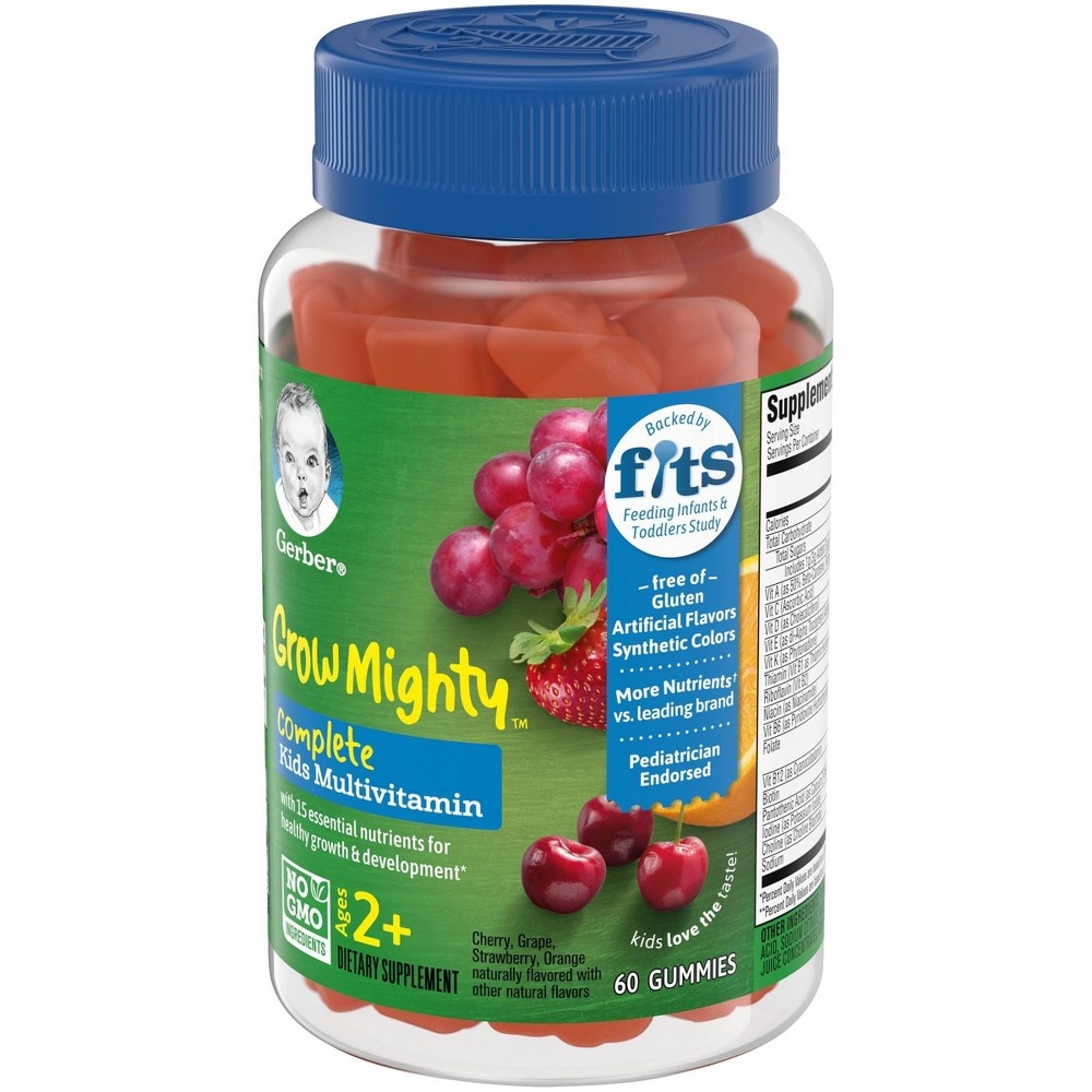 slide 7 of 8, Gerber Grow Mighty Complete Kids Multivitamin Gummies, 60 ct