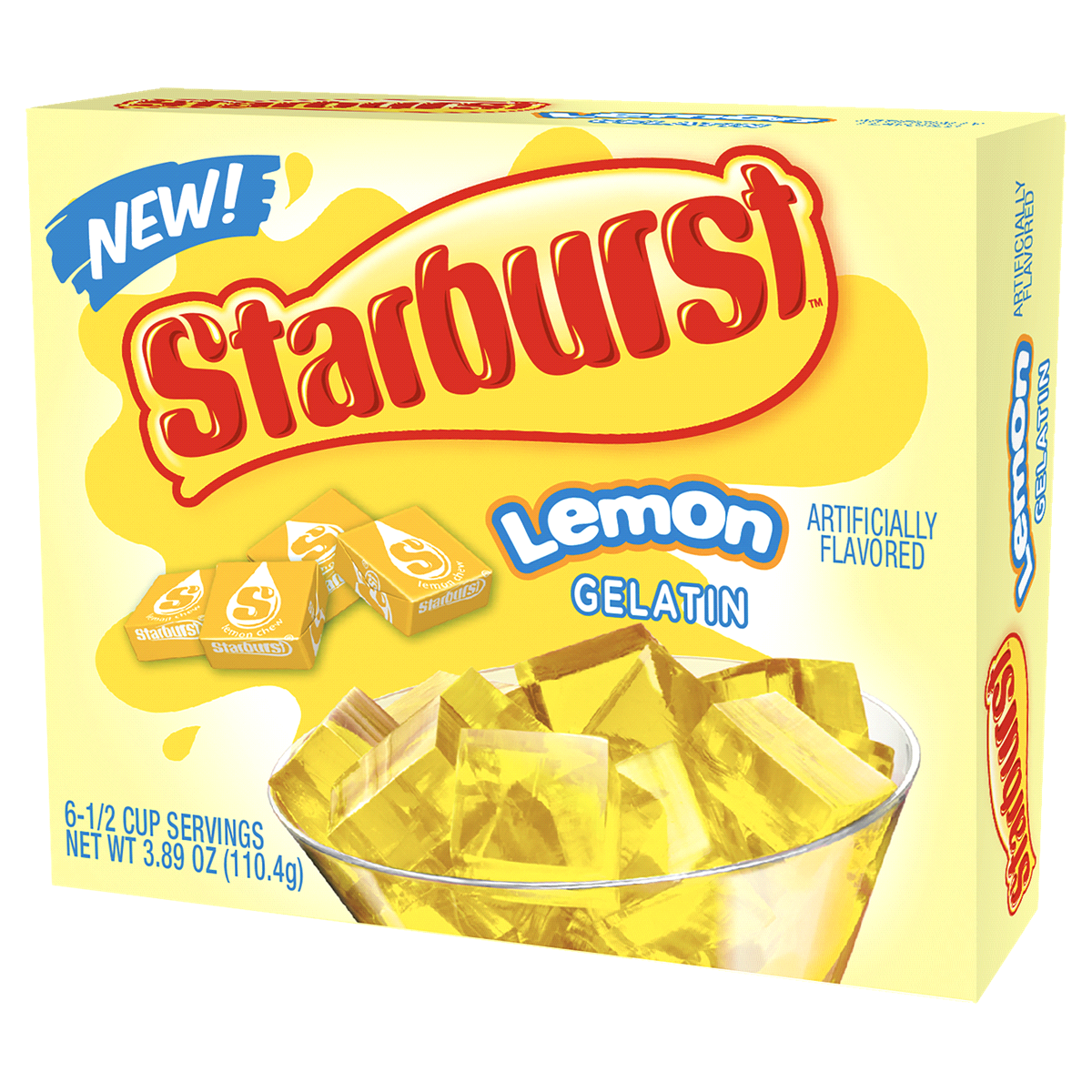 slide 1 of 1, Starburst Gelatin Lemon, 3.8 oz