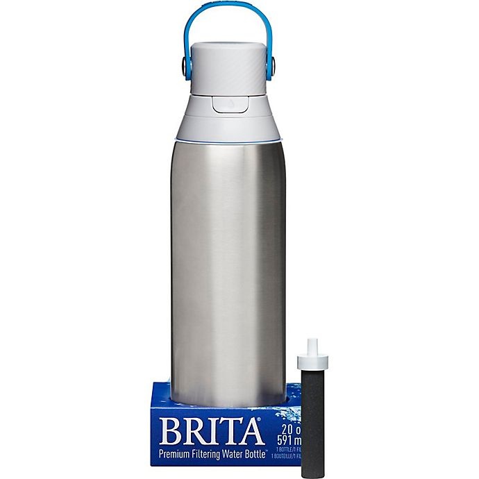 slide 8 of 8, Brita Premium Filtering Stainless Steel Water Bottle, 20 oz