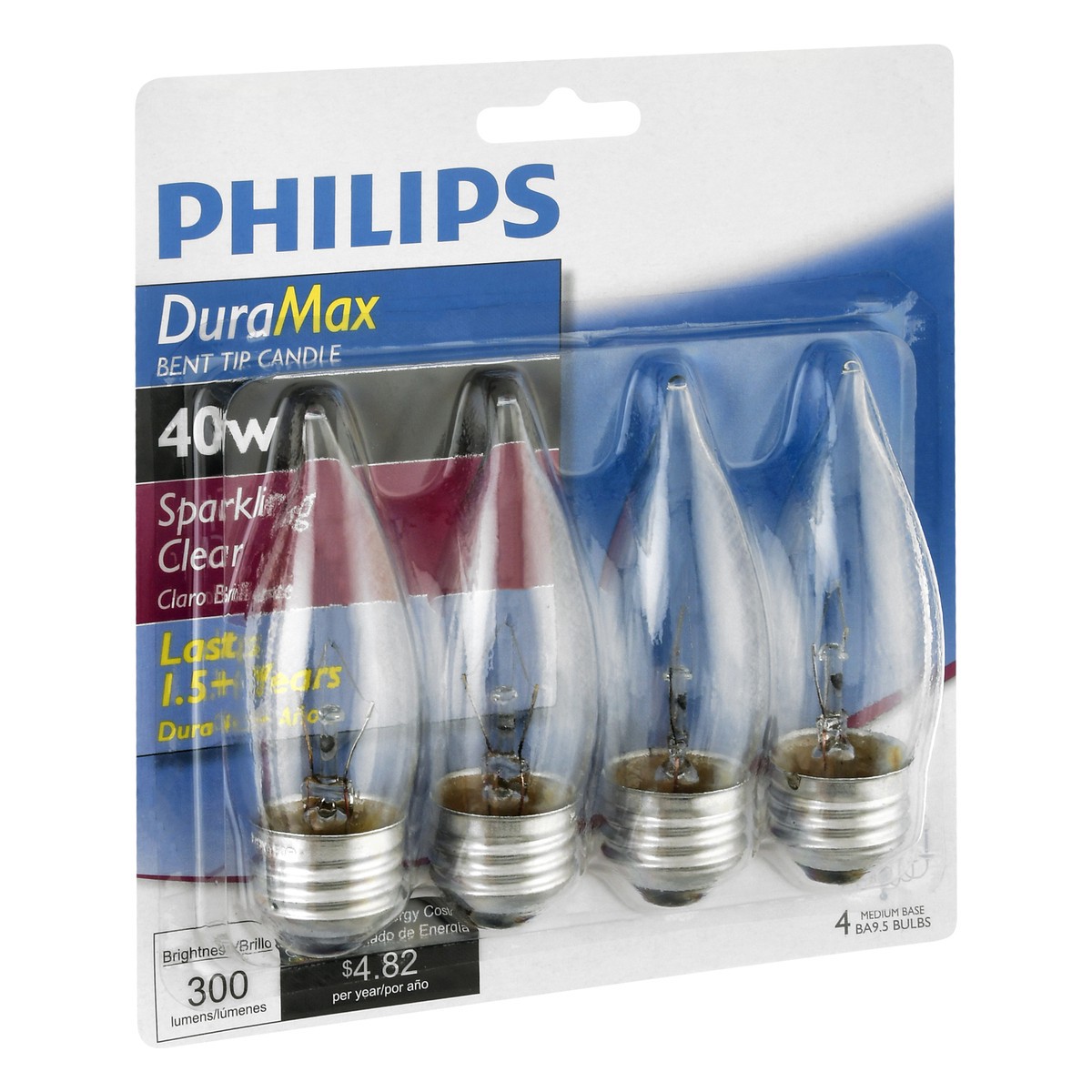 slide 2 of 9, Philips Duramax 40Watt Medium Base Ba95 Bent Tip Light Bulbs, 4 ct