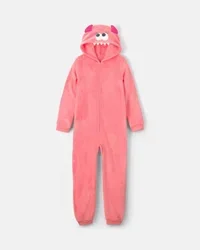 Carters Girls 1-Piece Monster Halloween Fleece Pajama Costume - Coral Coral 8