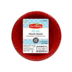 Our Family Plastic Bowls Red