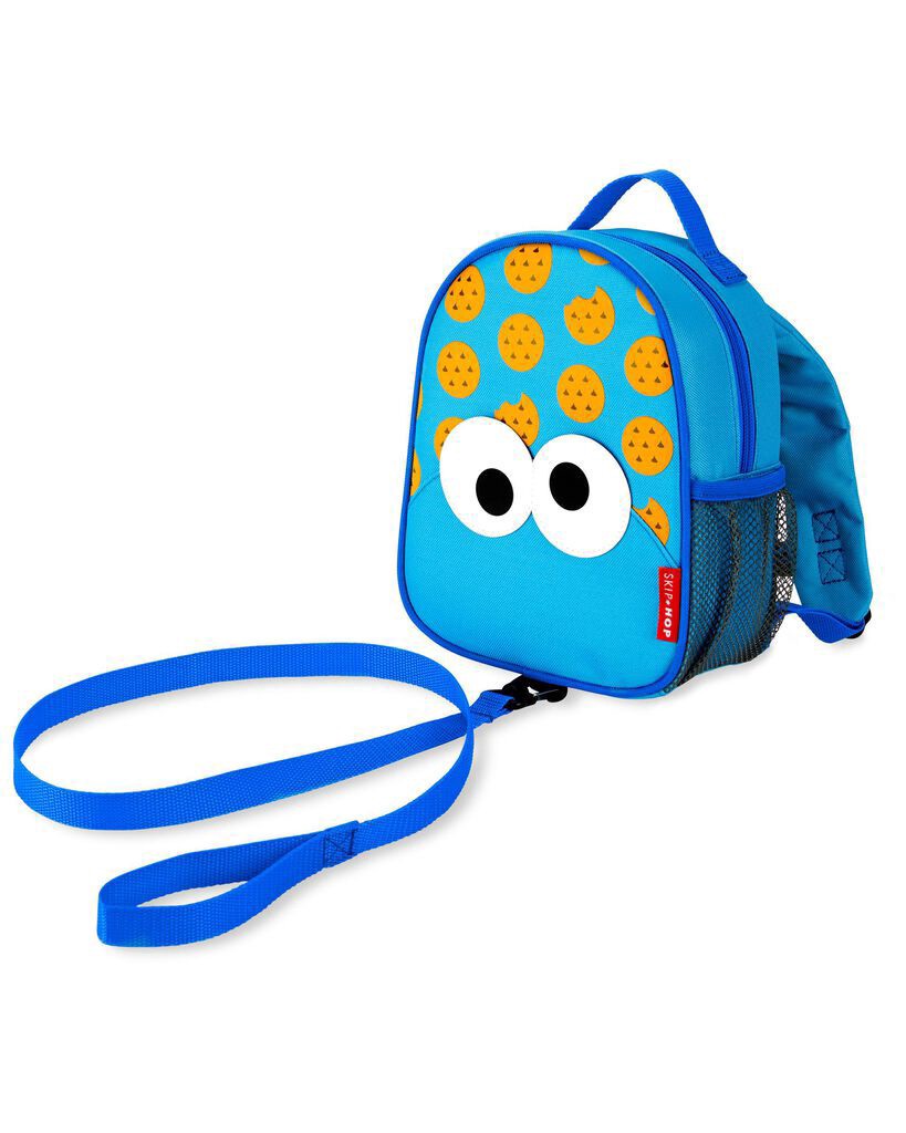 slide 6 of 6, Skiphop Sesame Street Mini Backpack With Safety Harness - Cookie Monster Cookie Monster NS, 1 ct