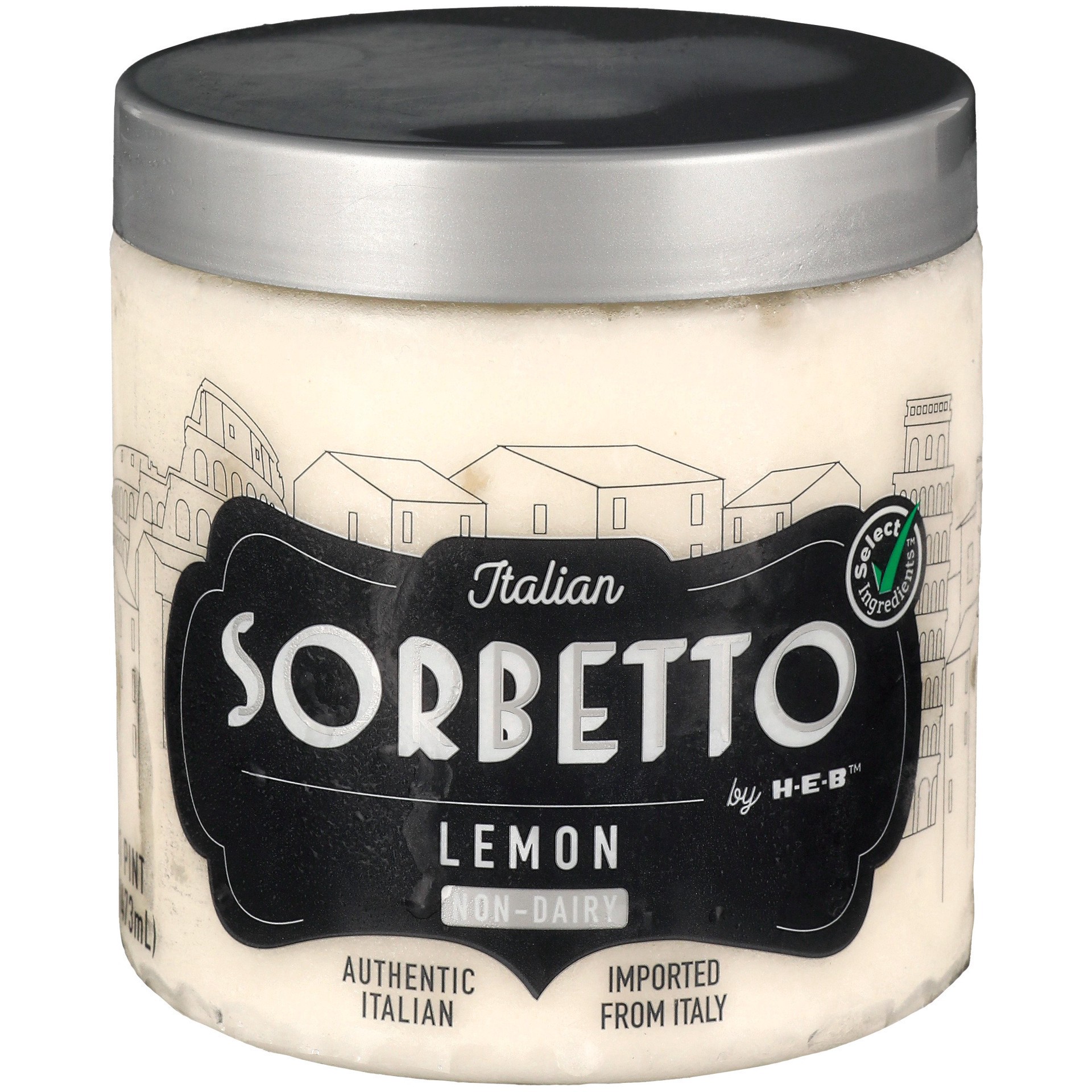 slide 1 of 1, Italian Sorbetto by H-E-B Non-Dairy Frozen Dessert - Lemon, 16 oz