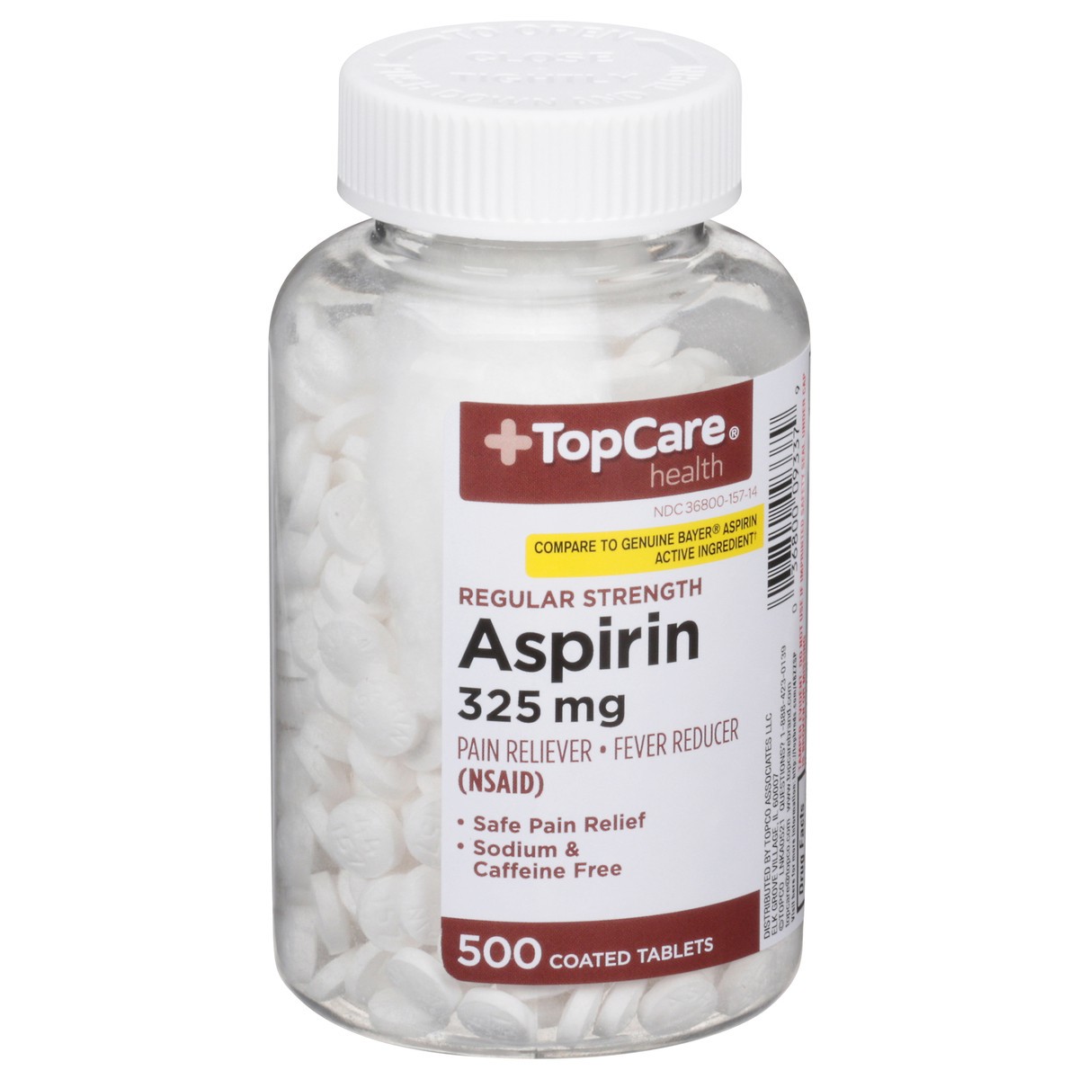 slide 4 of 15, TopCare TOP CARE Topcare Aspirin, Coated, Regular Strength, 500 ct