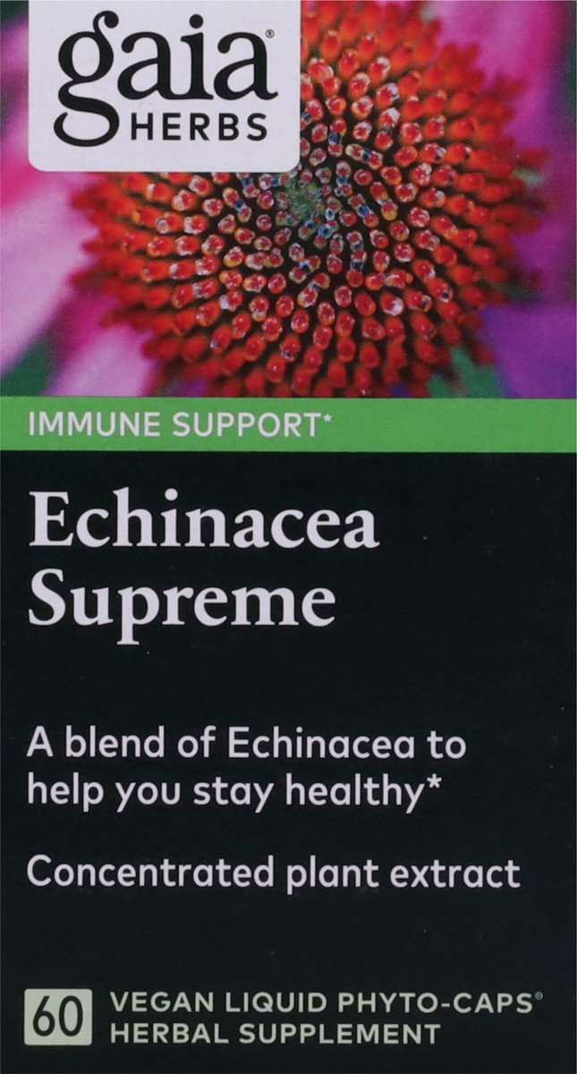 slide 12 of 12, Gaia Herbs Immune Support Echinacea Supreme 60 Vegan Liquid Phyto-Caps, 60 ct