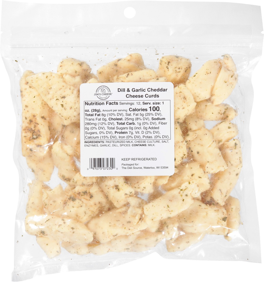 slide 10 of 11, Jim's Cheese White Cheddar Cheese Curds with Garlic & Dill 12 oz, 12 oz