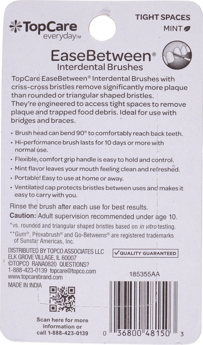 slide 5 of 9, TopCare Everyday Easebetween Mint Interdental Brushes 12 ea, 12 ct