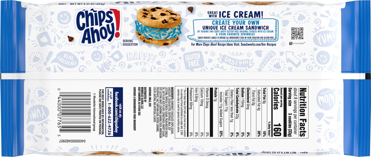 slide 4 of 14, CHIPS AHOY! Original Crunchy Gluten Free Chocolate Chip Cookies, 9.31 oz, 9.31 oz